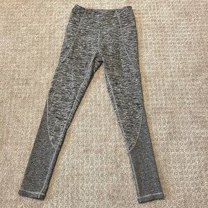 CALIA Heather Gray High Waist Ribbed Detail Athletic Leggings